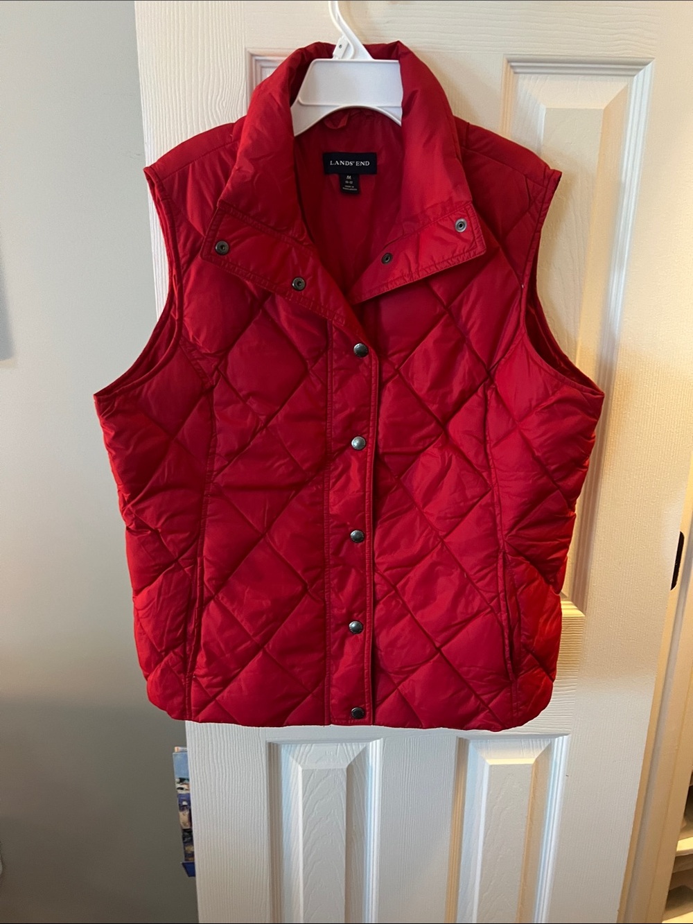 Lands' End Quilted Red Sleeveless Vest; Size Medium; Great Condition